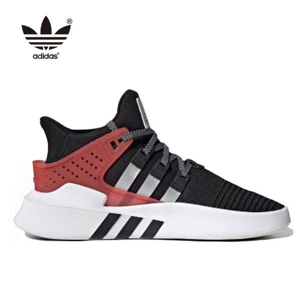 Adidas originals black shop eqt support trainers